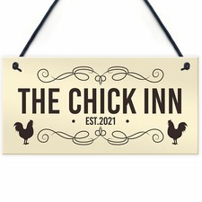 The Chick Inn Sign Personalised Chicken Sign Outdoor Garden Shed Sign Hen Gift
