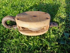 Vintage Antique Ship's Wooden Block Pulley