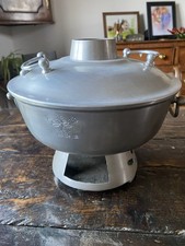 Vintage Asian Mongolian Rice Pot/ Steamer Stainless Steamer With Lid