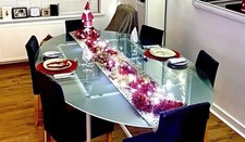 Large Glass Top Dining Table, Seats 10  * perfect in time for Christmas Dinner