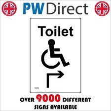 SIGN TOILET UP RIGHT WHEELCHAIR ACCESS GG402 DISABLED ASSISTED MOBILITY SPACE