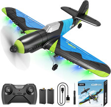 G8 RC Plane with 2 Take-Off Modes, 2 Batteries and Light, 2.4Ghz 6 Axis Gyro Sta