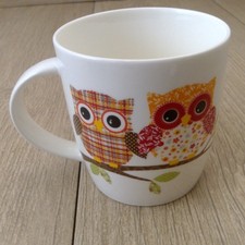 Patchwork Owls Mug Bone China