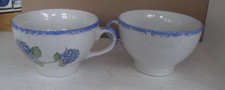 2 x BRETON CIDER CUPS WITH HYDRANGEA  DECORATION