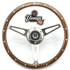 Steering Wheel & Boss Fitting Kit 13" Wood Rim Polished Alloy Austin Rover Mini