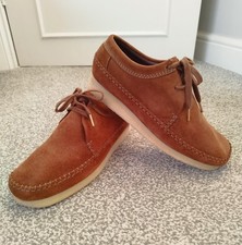 Men's Clarks Originals Weaver Suede Shoes - UK 8.5 G - (Brown)