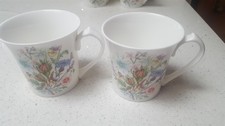 2 x Aynsley Wild Tudor Tea / Coffee Mugs 9 cm High Set, unused perfect