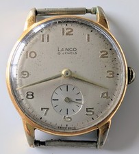 1950s Lanco 15J Watch cal 1022 Movement Case Spares + Repairs 