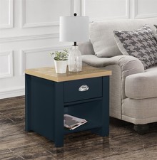 Blue,Oak Finish Wood Bedroom