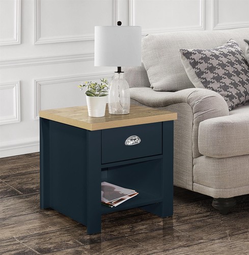 Blue oak finish wood bedroom - blue,oak,