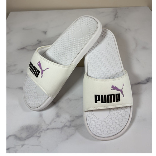 Puma white slide - puma, logo