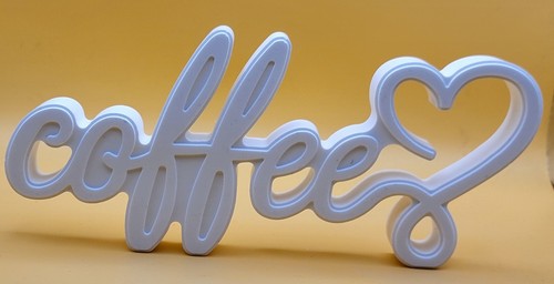 Coffee resin crete sign - resin,