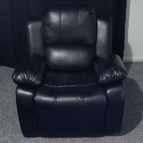 Black leather recliner - black,