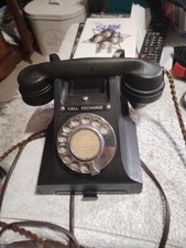 VINTAGE BLACK GPO BAKELITE TELEPHONE - 312L - CALL EXCHANGE