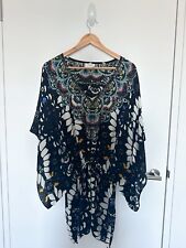 Camilla Silk Mini Drawstring Dress Kaftan - One-size