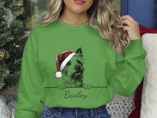 Australian Terrier Christmas Sweatshirt Personalised Dog Name Unisex Xmas Gift