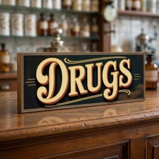 Drugs sign handmade - sign, vintage