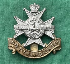 Rare "QC" Sherwood Foresters Regiment ~ Genuine British Army Military Cap Badge.