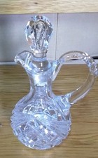Vintage Crystal Bottle Decanter Crust Bottle with Handle and Stopper