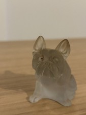 Vintage Bulldog Figurines French Bulldog in Frosted Glass Porcelain
