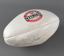 Miniature Hand Signed Wigan Stones Bitter Championship League Rugby Ball 1980s