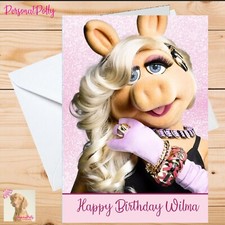 Personalised Miss Piggy Card Birthday Muppets Sesame Street Grouchy Kermitt Elmo