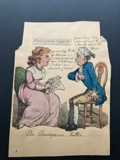 Die cut clipped Matriomonial Comforts with manuscript 1800 Thomas Rowlandson