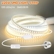 220V LED Strip Lights 2835 SMD Waterproof IP67 Flexible Rope Tape Home Lighting