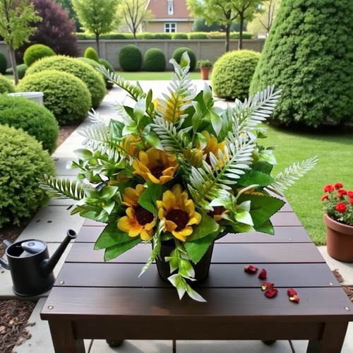 Sunflowers greenery - sunflowers,