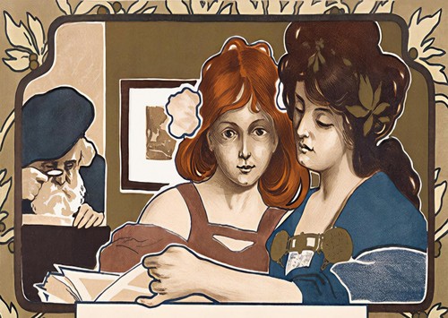 Vintage art nouveau poster - art,
