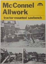 Original McConnel Allwork Tractor Mounted Sawbench 1 Sheet Brochure, c 1980's.
