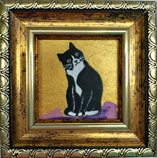 Black white cat Painting Сat
