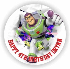 Birthday Buzz Lightyear Cake Topper Edible Icing Sugar - Rice paper 7.5