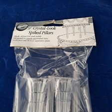 Wiltons 9" High Crystal Look Spiked Cake Pillars - 1x Pack - Contains 4 Pillars