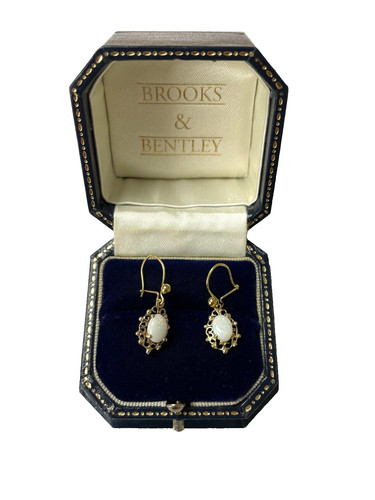 Opal earrings 9ct gold - opal,
