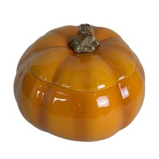 Orange Ceramic Pumpkin Jar