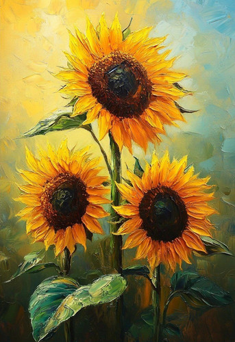 Sunflower meadow floral canvas - meadow,