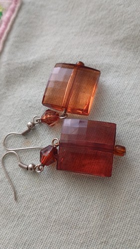 Ladies amber colour dangle - ladies,