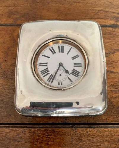 Silver desk clock vintage - clock,