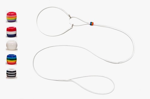 White fine martingale dog - white, lead
