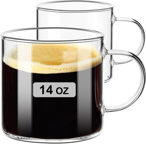 Clear glass mugs - mugs, 2