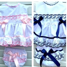 DREAM 0-8 YEARS baby girls  Spanish summer embroidered top and knickers