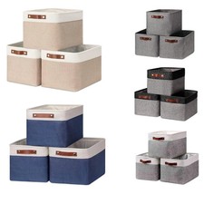 3Pcs Fabric Cube Storage Boxes