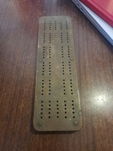 Brass topped cribbage board - cribbage,