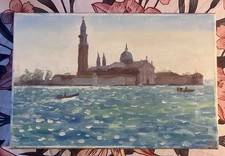 VENICE ITALY Original Acrylic Painting On Canvas Unsigned. Outsider Art.