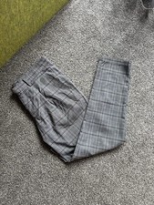 Primark Skinny Fit Prince Of Wales Check Dress Trousers Smart Pant W34 32R plaid