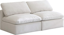 Cream Plush Modular 2-Seater