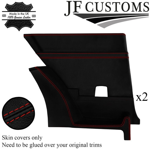 Red stitch leather - leather, rear