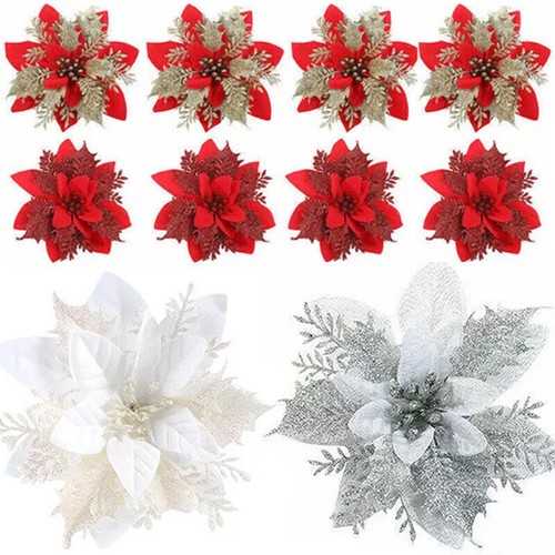10x christmas large poinsettia - 10x,