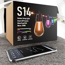 Outdoor String Lights 46FT IP65 Waterproof Patio Lights RGB LED Garden Light